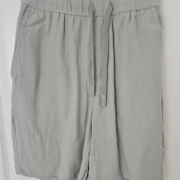 Men's Light Gray Drawstring Shorts Linen - Picture 1 of 4